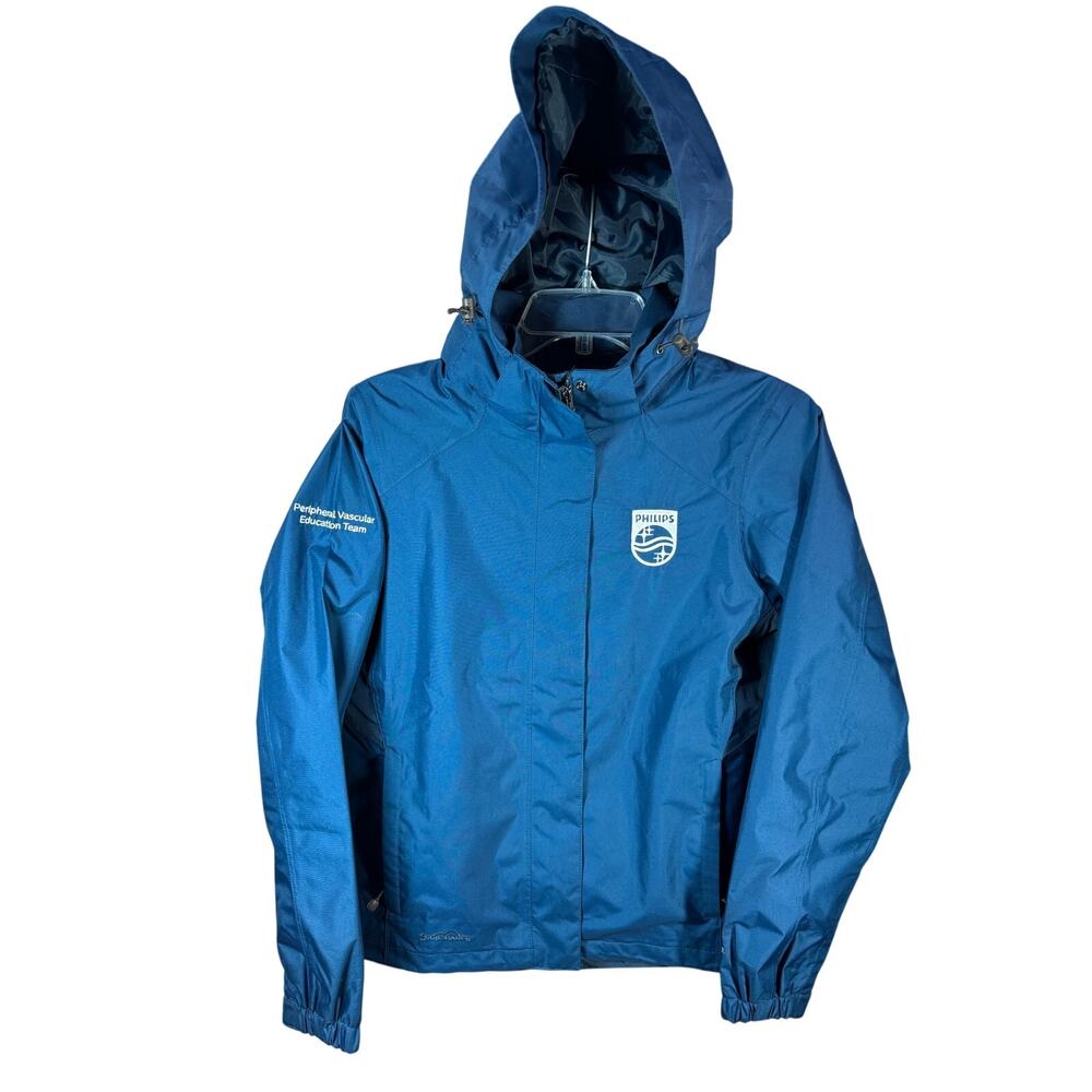 Eddie Bauer Rain Jacket Weather Edge Blue –Phillips- Patch size Small